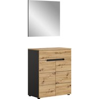 Garderobe CANU edles Basaltgrau Nachbildung Eiche Artisan Nachbildung B/H/T: ca. 80x190x37 cm von xonox.home
