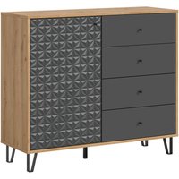 Highboard PRISMA Artisan Oak Nachbildung anthrazit matt B/H/T: ca. 110x96x40 cm Highboard PRISMA Artisan Oak Nachbildung anthrazit matt B/H/T: ca. 110x96x40 cm von xonox.home