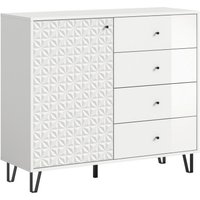 Highboard PRISMA weiß weiß Hochglanz B/H/T: ca. 110x96x40 cm von xonox.home