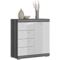Kommode SCOUT Rauchsilber Nachbildung weiß Hochglanz B/H/T: ca. 80x85x37 cm von xonox.home