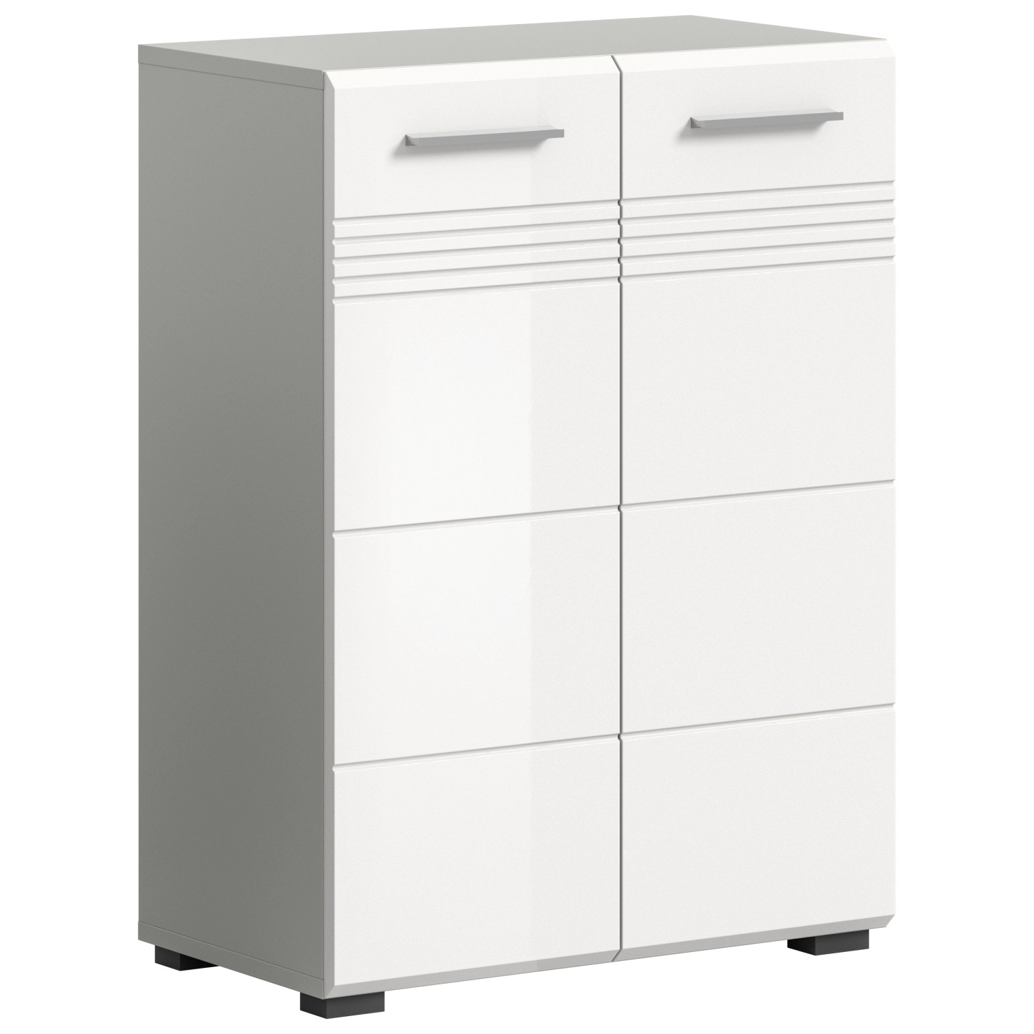 Midischrank 60 cm x 80 cm x 30 cm Grau-Weiß von xonox.home