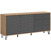 Sideboard PRISMA Artisan Oak Nachbildung anthrazit matt B/H/T: ca. 170x76x40 cm von xonox.home