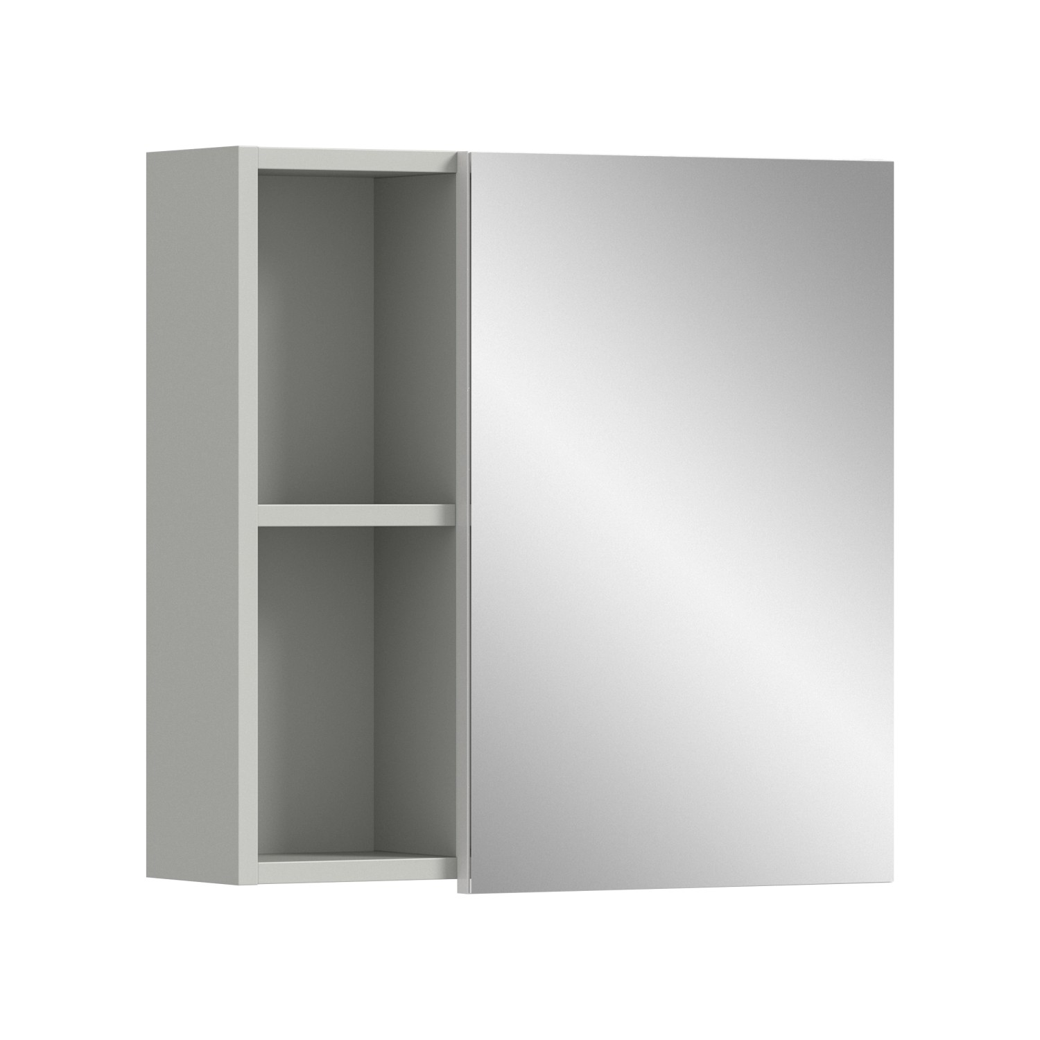 Spiegelschrank m. 1 Tür 55 cm x 55 cm x 17 cm Hellgrau-Grau Spiegelschrank m. 1 Tür 55 cm x 55 cm x 17 cm Hellgrau-Grau von xonox.home