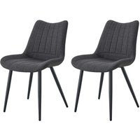 Stuhl LOTTA, 2er Set anthrazit schwarz Webstoff B/H/T: ca. 53x86x59 cm Stuhl LOTTA, 2er Set anthrazit schwarz Webstoff B/H/T: ca. 53x86x59 cm von xonox.home