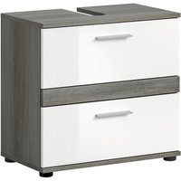 Waschbeckenunterschrank BLAKE Rauchsilber Nachbildung weiß Hochglanz B/H/T: ca. 60x57x34 cm Waschbeckenunterschrank BLAKE Rauchsilber Nachbildung weiß Hochglanz B/H/T: ca. 60x57x34 cm von xonox.home