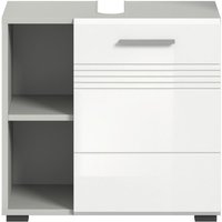 Waschbeckenunterschrank Copa hellgrau weiß Hochglanz B/H/T: ca. 60x56x32 cm von xonox.home