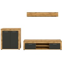 Wohnwand Jam Eiche Wotan Nachbildung grau B/H/T: ca. 255x159x35 cm von xonox.home