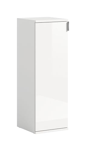 xonox.home - Kommode Projekt X 30x99x34 cm in Front weiß Hochglanz Korpus weiß - Mehrzweckschrank schmaler Beistellschrank - platzsparend, modern und funktional von xonox.home