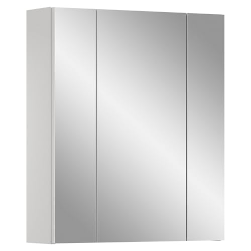 xonox.home Badezimmer Linus Spiegelschrank Badspiegelschrank Spiegelschränke fürs Bad Badspiegelschrank in Front Spiegelfläche Korpus weiß ca. 60x70x18 cm von xonox.home