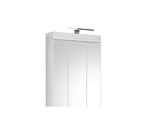 xonox.home X19A9726 Snow Spiegelschrank Bad in Weiß Hochglanz mit Beleuchtung, Badschrank ca. 79x60x18 cm von xonox.home