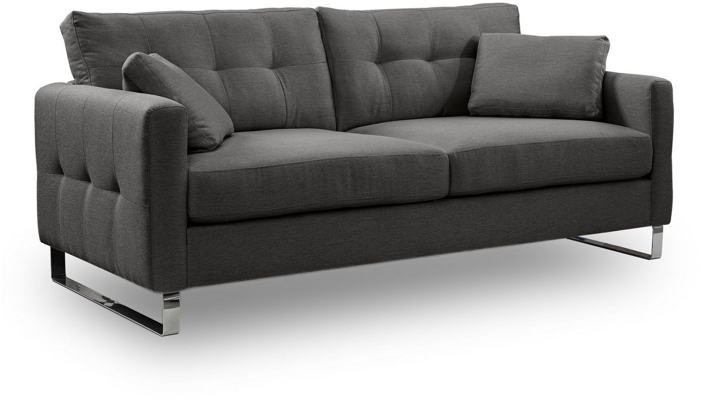 xonox.home 2,5-Sitzer, Sofa aus Flachgewebe in grau inkl. Zierkissen B/H/T: 203x92x94cm von xonox.home