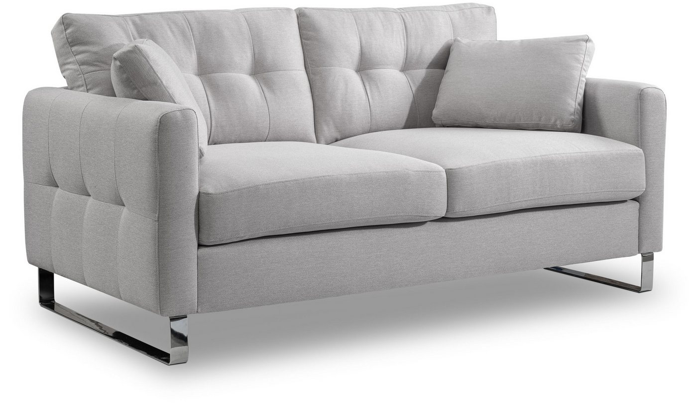 xonox.home 2-Sitzer, Sofa aus Flachgewebe in hellgrau inkl. Zierkissen B/H/T: 175x92x94cm von xonox.home