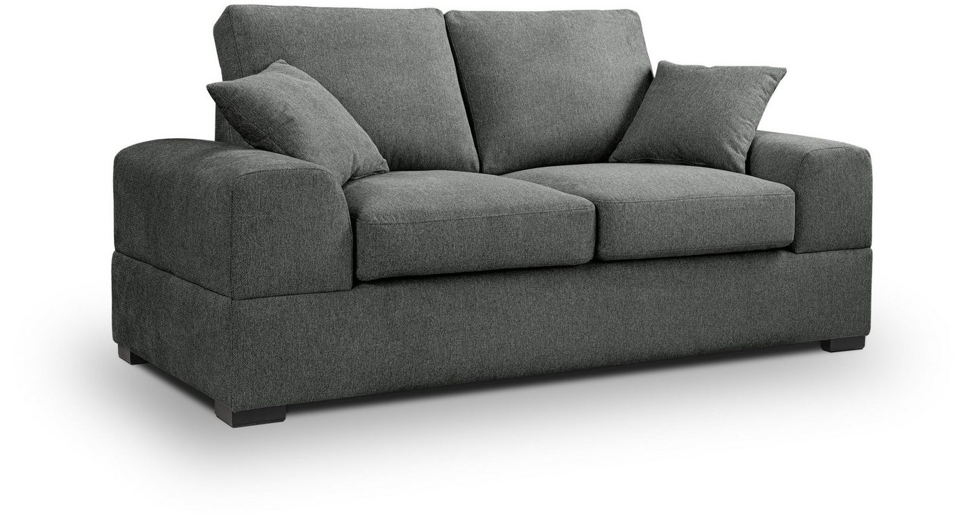 xonox.home 2-Sitzer, Sofa aus Strukturstoff in grau inkl. Zierkissen B/H/T: 182x90x93cm von xonox.home