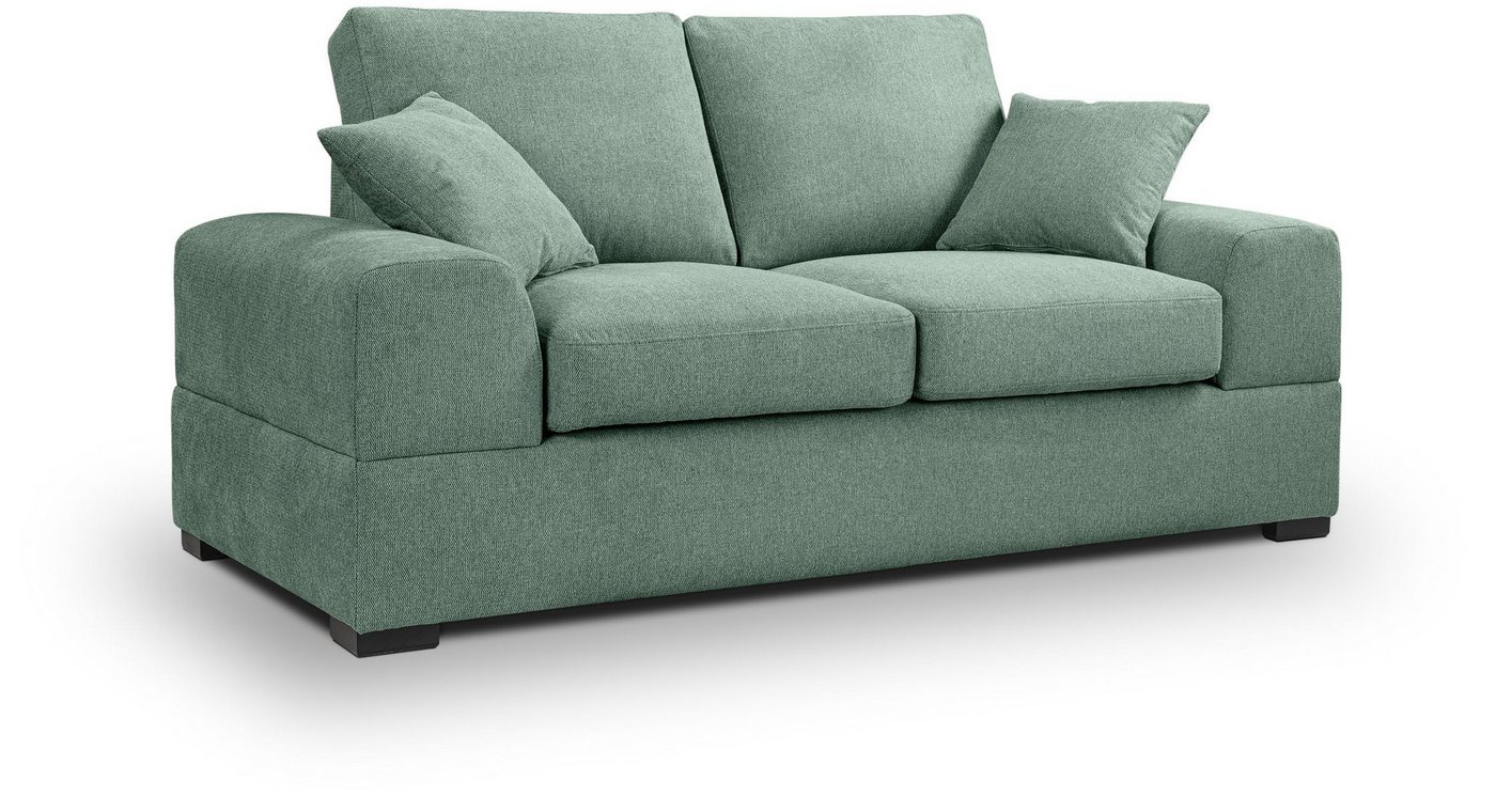 xonox.home 2-Sitzer, Sofa aus Strukturstoff in petrol inkl. Zierkissen B/H/T: 182x90x93cm von xonox.home