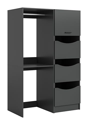 xonox.home – 2-teiliges Waschmaschinenumbau Set Free 116x195x68 cm in anthraziter Nachbildung – Waschmaschinenschrank & Wäscheschrank – Modernes Set für stilvolle Stauraumlösungen von xonox.home