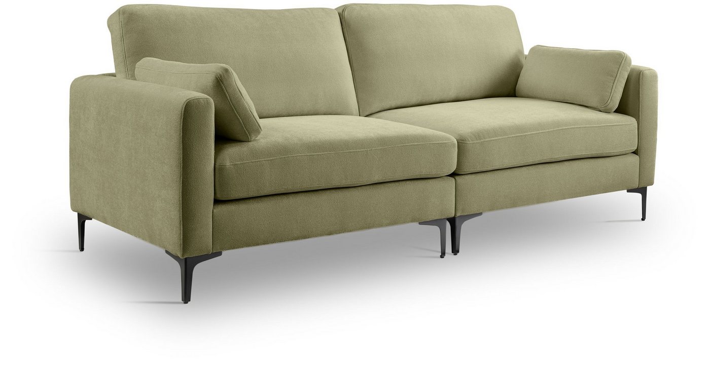 xonox.home 3,5-Sitzer, Sofa aus Webstoff in grün inkl. Zierkissen B/H/T: 225x92x97cm von xonox.home