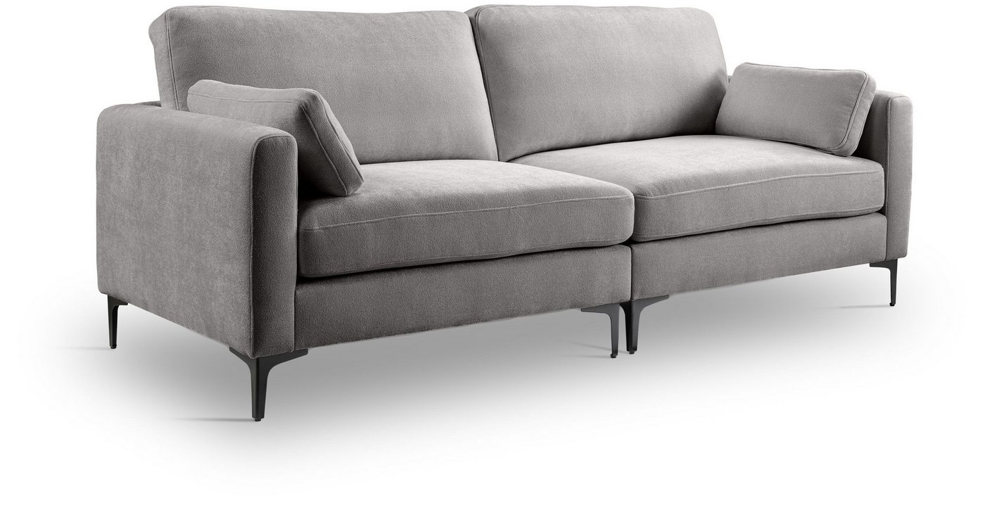 xonox.home 3,5-Sitzer, Sofa aus Webstoff in hellgrau inkl. Zierkissen B/H/T: 225x92x97cm von xonox.home