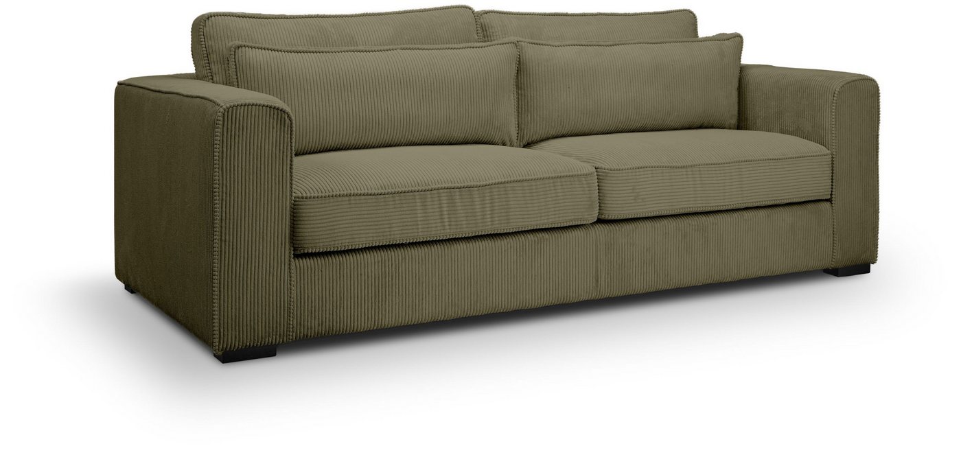 xonox.home 3-Sitzer, Sofa aus Cord in braun-beige mit Nosag-Federung B/H/T: 241x92x112cm von xonox.home