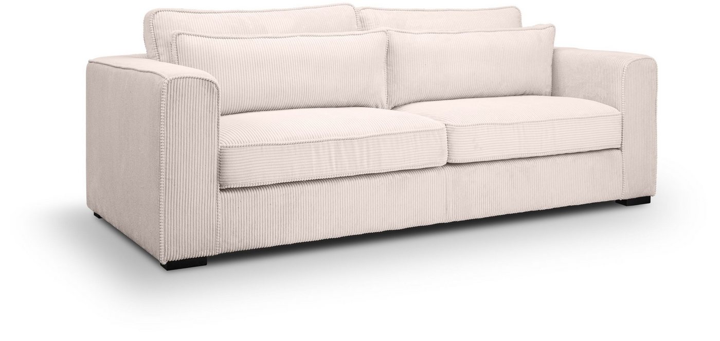 xonox.home 3-Sitzer, Sofa aus Cord in grau-beige mit Nosag-Federung B/H/T: 241x92x112cm von xonox.home