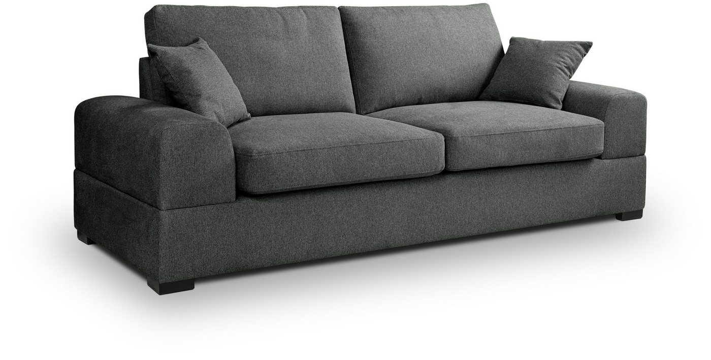 xonox.home 3-Sitzer, Sofa aus Strukturstoff in grau inkl. Zierkissen B/H/T: 221x90x93cm von xonox.home