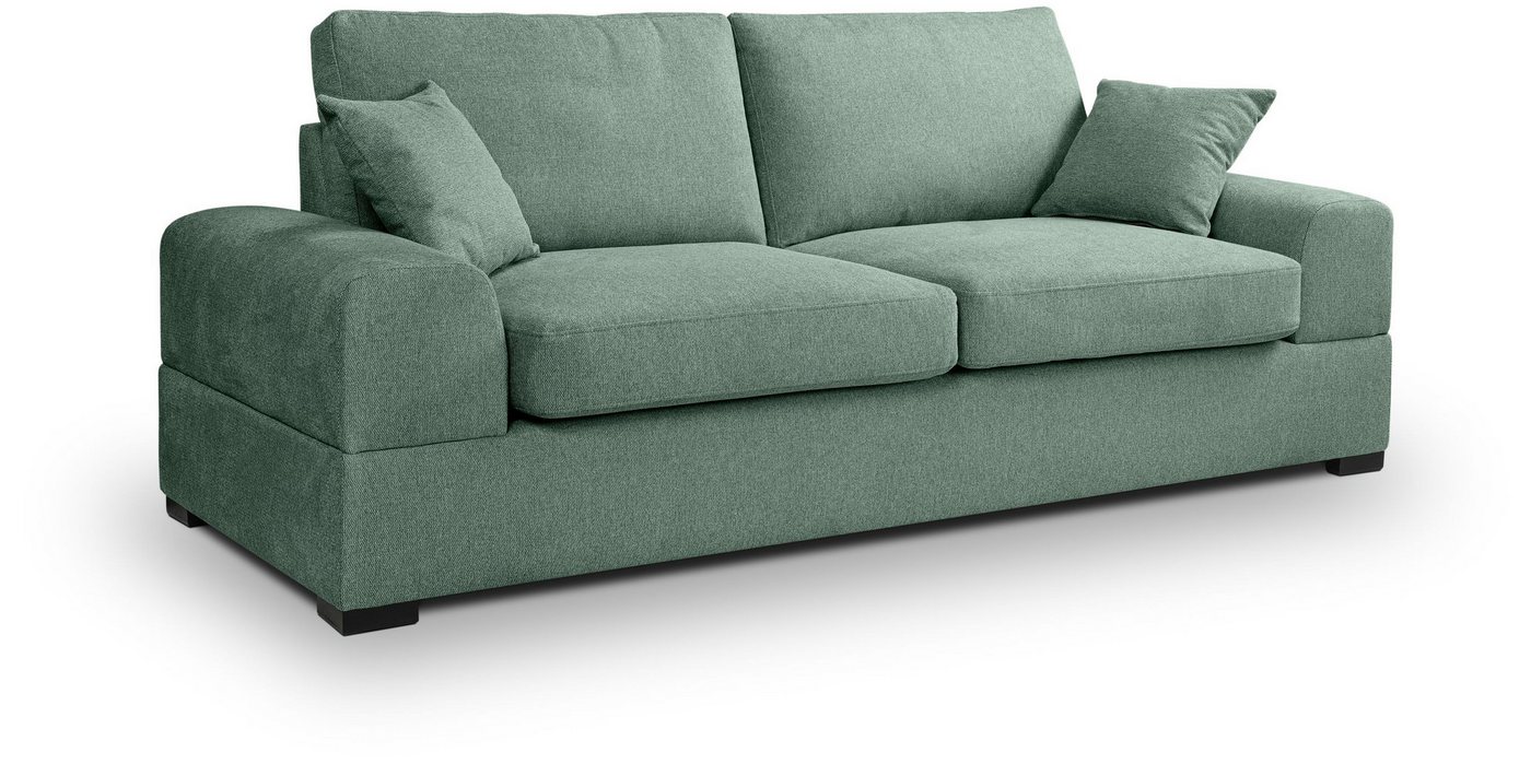 xonox.home 3-Sitzer, Sofa aus Strukturstoff in petrol inkl Zierkissen B/H/T: 221x90x93cm von xonox.home