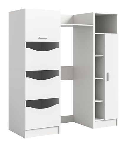 xonox.home – 3-teiliges Waschmaschinenumbau Set Free 166x195x62 cm in weiß Nachbildung – Wäscheschrank, Waschmaschinenschrank & Universalschrank – Viel Stauraum für Bad & Hauswirtschaftsraum von xonox.home