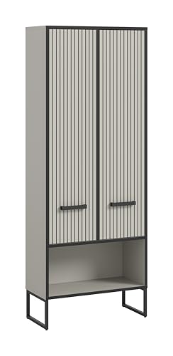 xonox.home Badezimmer Bagno Midischrank hoch Hochschrank breit Badezimmerschrank Kaschmir beige Nb., ca.59x159x32 cm von xonox.home