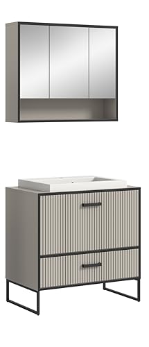 xonox.home Bad Bagno X7BL5B04 Badkombination Badset Badmöbel-Set in Kaschmir Nb., ca. 80x192x48 cm von xonox.home