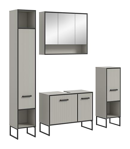 xonox.home Bad Bagno X7BL5B07 Badkombination Badset Badmöbel-Set in Kaschmir Nb., ca. 170x192x36 cm von xonox.home