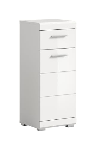 xonox.home Bad Scout X06A9701 Standschrank Badschrank Schrank in weiß Nachbildung und weiß Hochglanz tiefzieh, ca. B/H/T: 37x88x31 cm von xonox.home