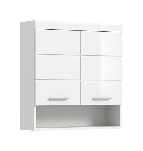 xonox.home Bad Scout X06A9723 Hängeschrank Wandschrank Schrank in weiß Nachbildung und weiß Hochglanz tiefzieh, ca. B/H/T: 74x79x24 cm von xonox.home