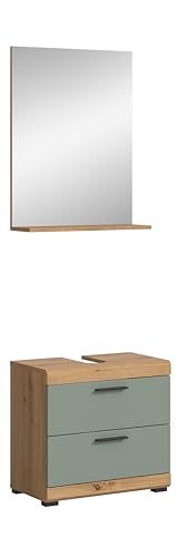 xonox.home Bad Scout X06N3B20 Badkombination Badmöbelset Badset in Salbei und Artisan Eiche Nachbildung, ca. B/H/T: 60x191x34 cm von xonox.home