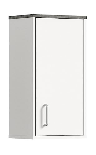 xonox.home Badezimmer Los Angeles X3SB2721 Hängeschrank Schrank in weiß Nb. Absetzung rauchsilber Nb., ca.32x60x21 cm von xonox.home
