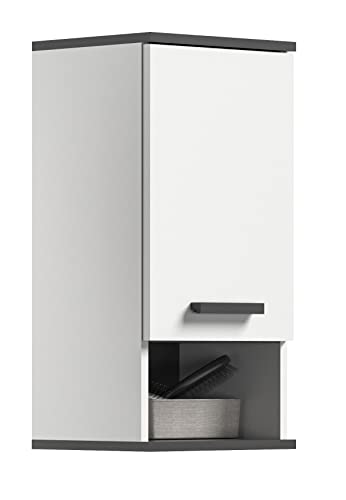 xonox.home Badezimmer Rocket X54A2723 Hängeschrank Schrank in Front weiß Nb. Korpus weiß Nb./anthrazit grau Nb.ca.34x68x28 cm von xonox.home