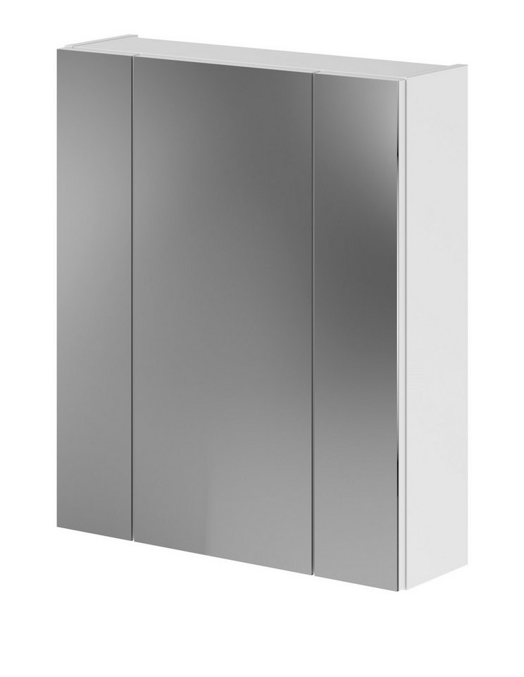 Inn.Furn Badezimmerspiegelschrank Leon (Badschrank in weiß, 60 x 70 cm) 3-türig 3D von Inn.Furn