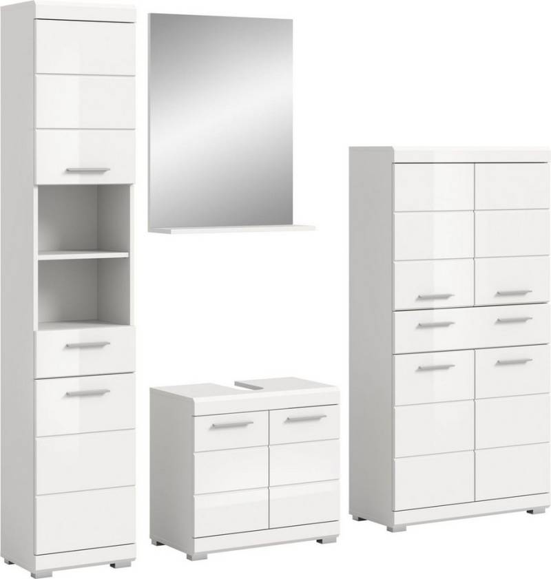 xonox.home Badmöbel-Set, 4-tlg. Set weiß hochglanz 186x191x34 cm von xonox.home