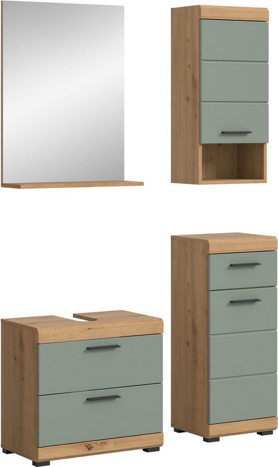 xonox.home Badmöbel-Set, 4-tlg. Salbei/Artisan Eiche Nachbildung 112x191x37 cm xonox.home Badmöbel-Set, 4-tlg. Salbei/Artisan Eiche Nachbildung 112x191x37 cm von xonox.home