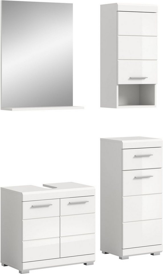 xonox.home Badmöbel-Set, 4-tlg. weiß hochglanz 112x191x34 cm von xonox.home