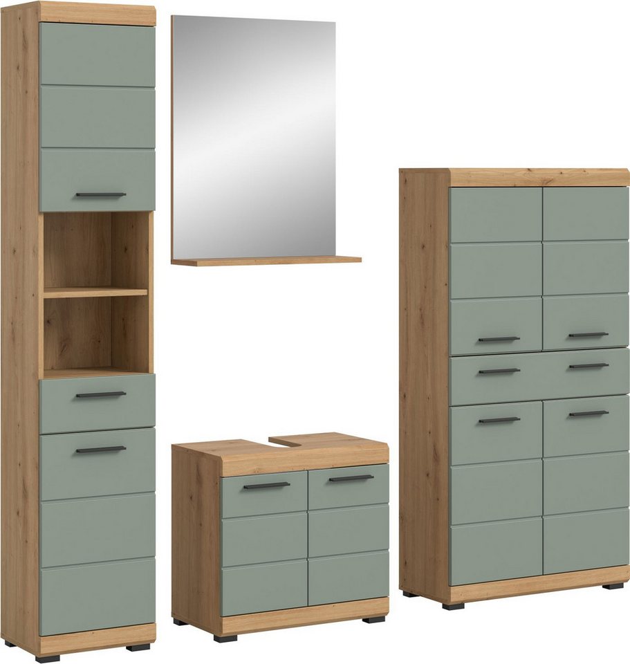 xonox.home Badmöbel-Set, 4-tlg. Set Salbei/Artisan Eiche Nachbildung 186x191x34 cm xonox.home Badmöbel-Set, 4-tlg. Set Salbei/Artisan Eiche Nachbildung 186x191x34 cm von xonox.home