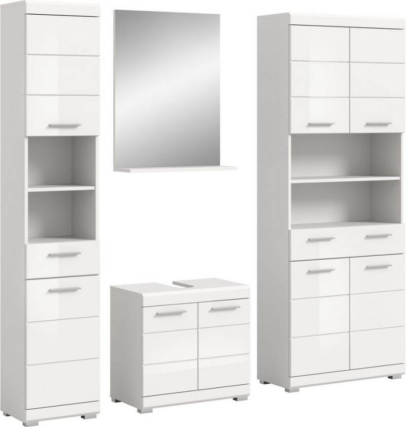xonox.home Badmöbel-Set, 4-tlg. Set weiß hochglanz 186x191x34 cm von xonox.home