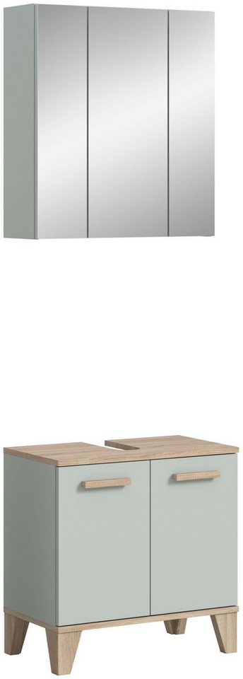 xonox.home Badmöbel-Set Star, (2-tlg. Waschbeckenunterschrank, Spiegelschrank), in hellgrün B/H/T ca.: 60 x 190 x 34 cm von xonox.home