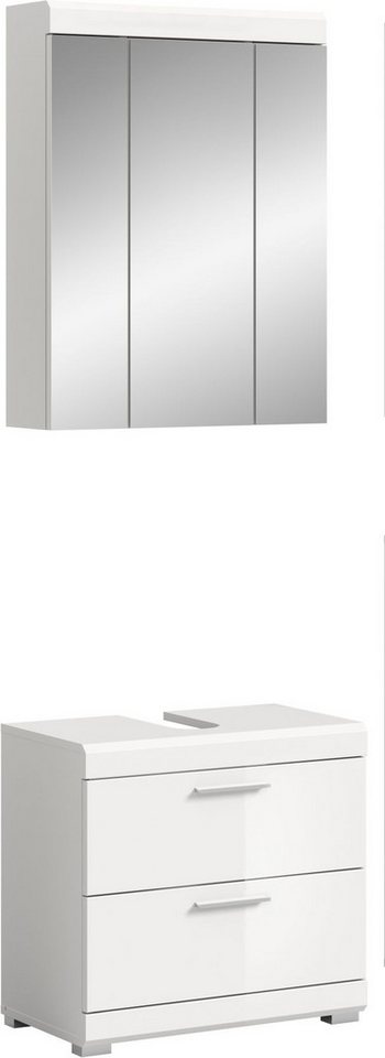 xonox.home Badmöbel-Set, 2-tlg. Set weiß hochglanz 60x191x37 cm von xonox.home