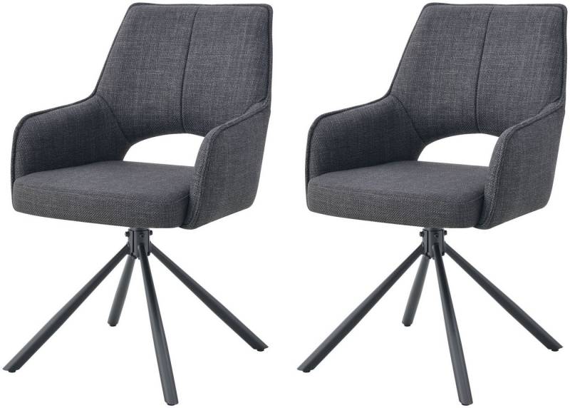 xonox.home Drehstuhl, Esszimmerstühle aus Webstoff in anthrazit & Metallbeinen 57x91x64 cm xonox.home Drehstuhl, Esszimmerstühle aus Webstoff in anthrazit & Metallbeinen 57x91x64 cm von xonox.home