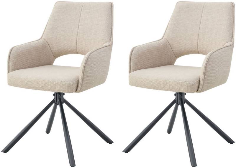 xonox.home Drehstuhl, Esszimmerstühle aus Webstoff in creme & Metallbeinen 57 x 91 x 64 cm xonox.home Drehstuhl, Esszimmerstühle aus Webstoff in creme & Metallbeinen 57 x 91 x 64 cm von xonox.home