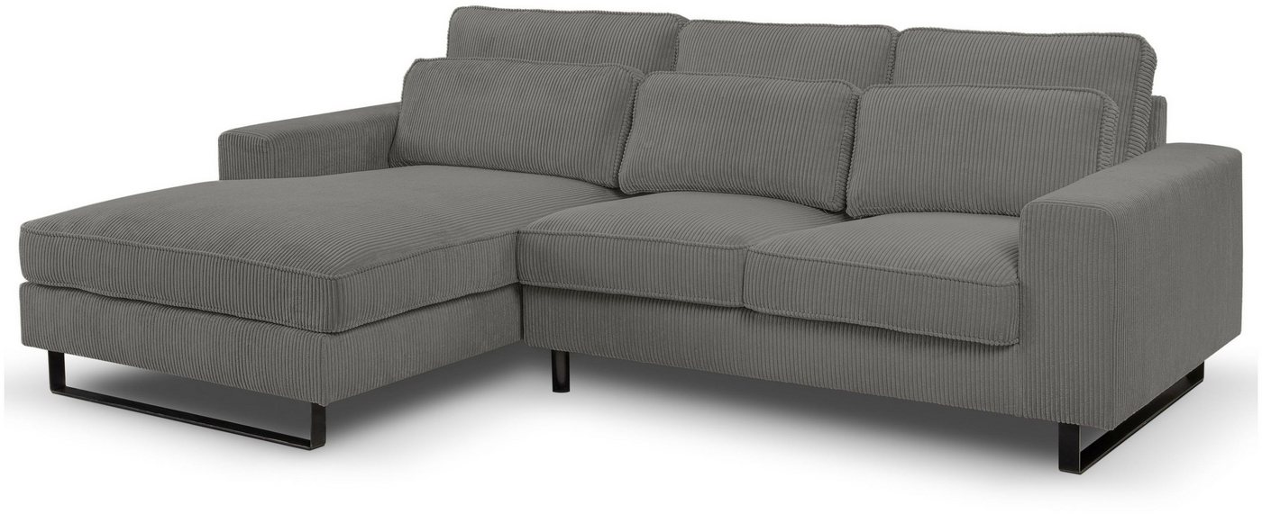 xonox.home Ecksofa, Cordsofa in L-Form Recamiere links in grau B/H/T: 276x91x183cm von xonox.home