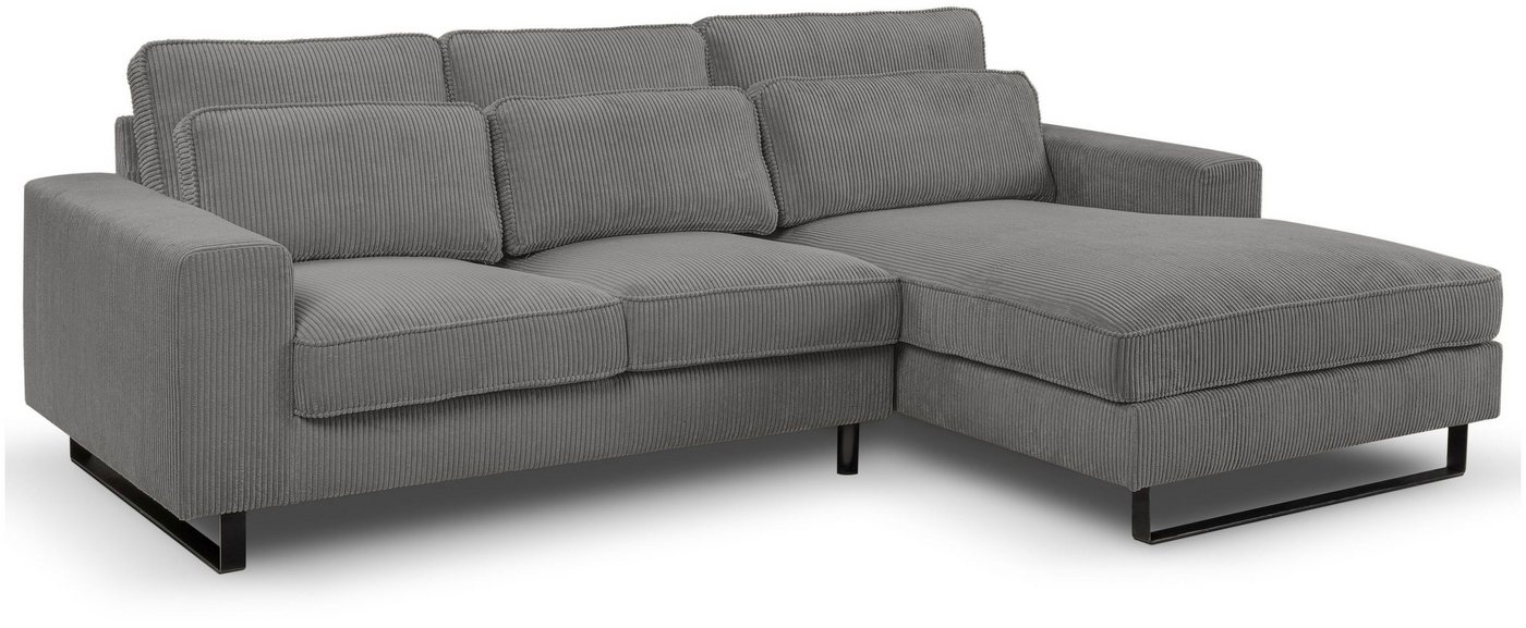 xonox.home Ecksofa, Cordsofa in L-Form Recamiere rechts in grau B/H/T: 276x91x183cm von xonox.home