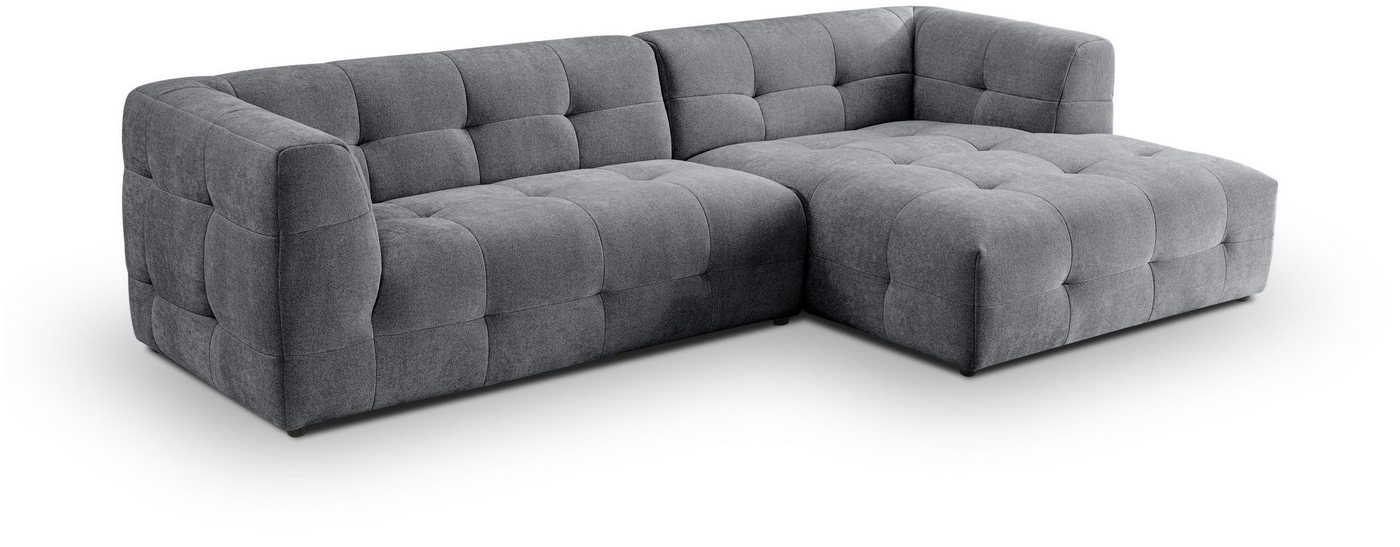 xonox.home Ecksofa, Sofa in L-Form Recamiere rechts aus Webstoff in grau 292x72x161cm von xonox.home