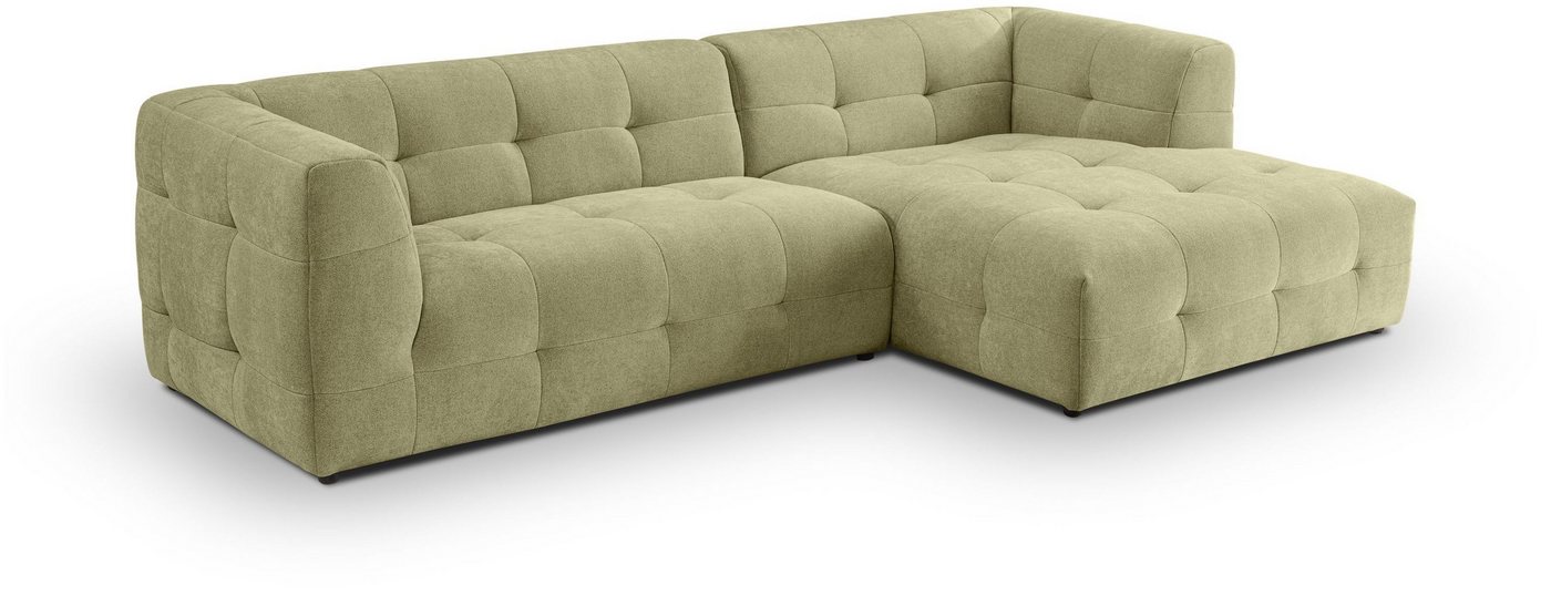 xonox.home Ecksofa, Sofa in L-Form Recamiere rechts aus Webstoff in grün 292x72x161cm von xonox.home