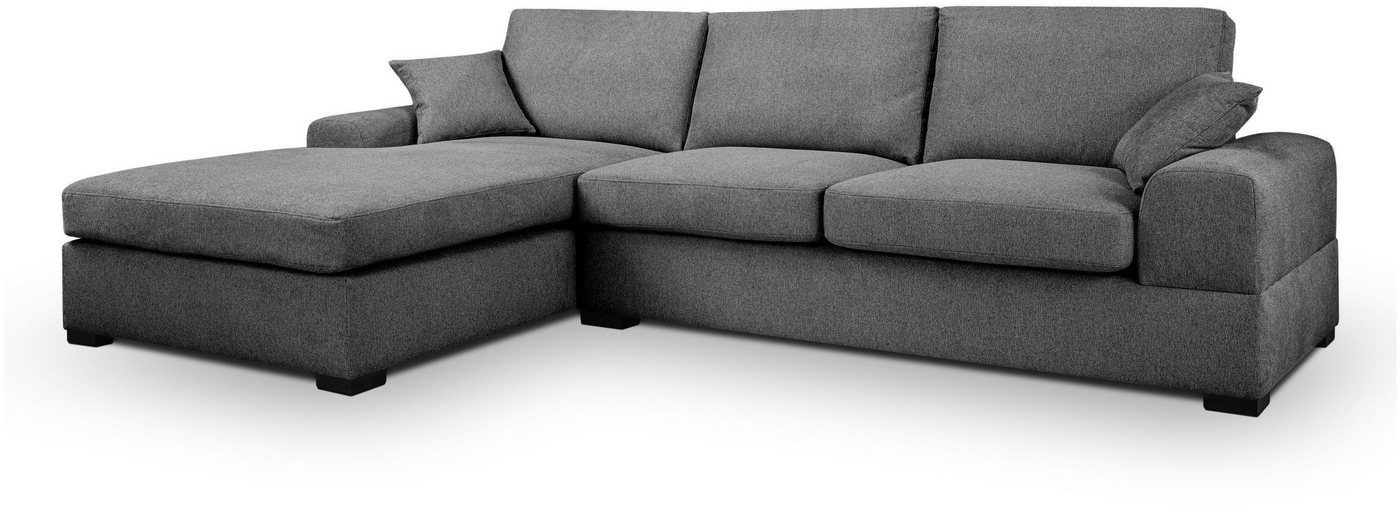 xonox.home Ecksofa, in L-Form Recamiere links aus Strukturstoff in grau 308x90x186cm von xonox.home