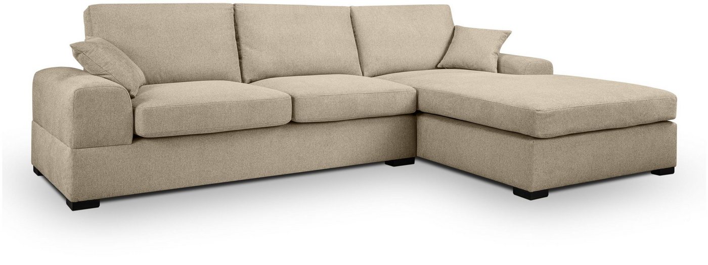 xonox.home Ecksofa, in L-Form Recamiere rechts aus Strukturstoff in beige 308x90x186cm von xonox.home